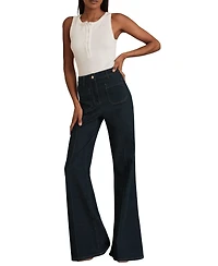 Reiss Women's Patch-Pocket Flared Jeans