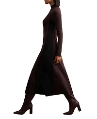 Reiss Women's Knitted Contrast-Panel Midi Dress