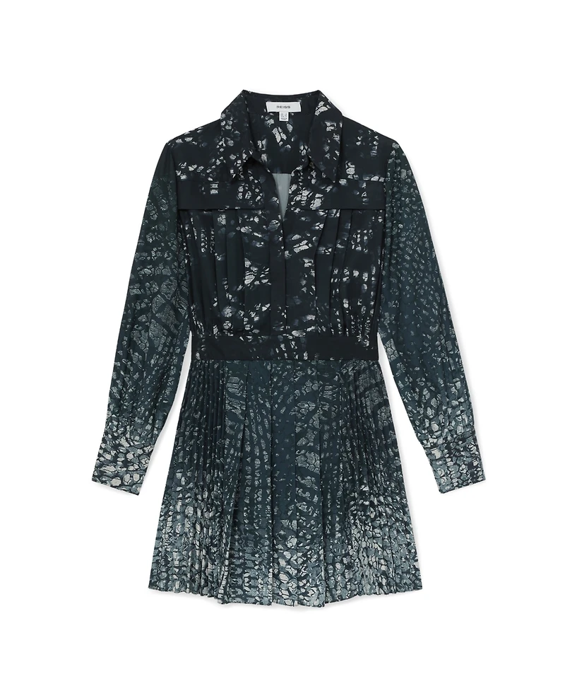 Reiss Women's Printed Pleated Shirt Dress