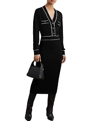 Reiss Women's Wool-Blend Tipped with Cashmere Dress