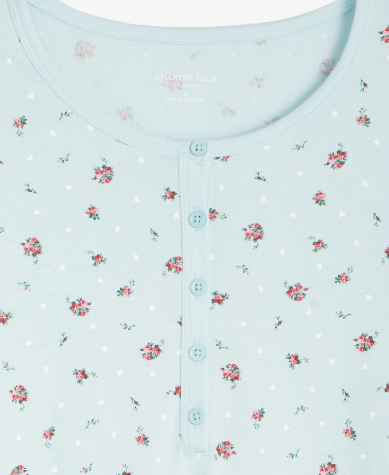 Charter Club Women's Cotton Long-Sleeve Nightgown, Created for Macy's