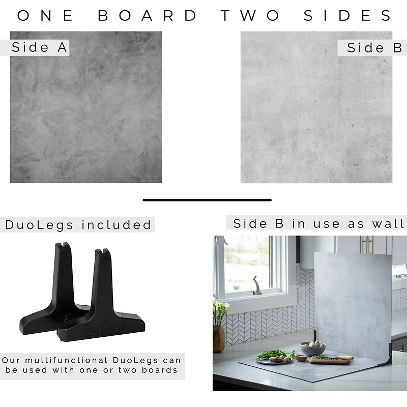 V-flat World Duo Board 24x24" Surface Board, Iced Concrete/Midnight Cement