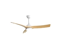 Sofucor 52-inch Modern White Standard 3-Blade Ceiling Fan With Remote and Led Light