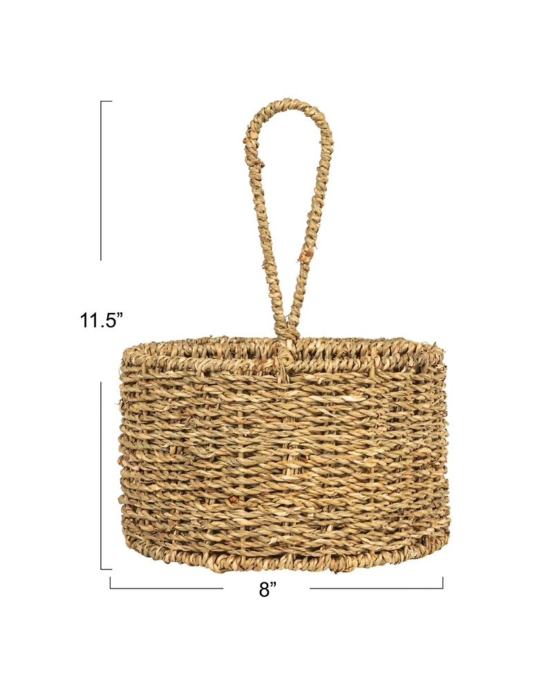 Storied Home Round Seagrass Multi-Section Caddy