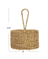 Storied Home Round Seagrass Multi-Section Caddy