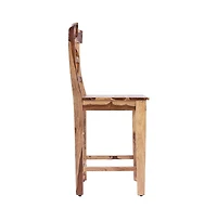 Porter Designs Taos Solid Sheesham Wood Counter Chair, Natural (Set of 2)