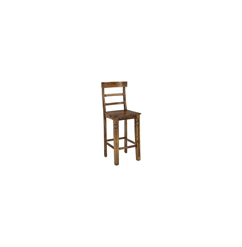 Porter Designs Taos Solid Sheesham Wood Bar Stool, Brown (Set of 2)