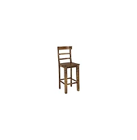 Porter Designs Taos Solid Sheesham Wood Bar Stool, Brown (Set of 2)