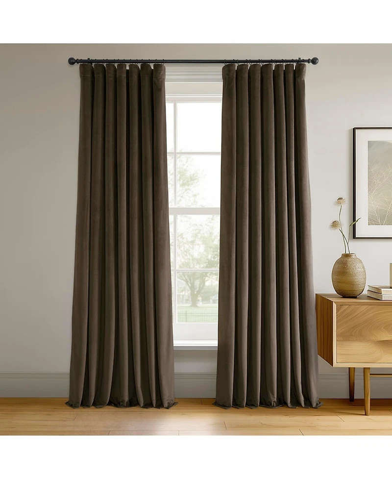 Half Price Drapes Java Signature Velvet Blackout Curtain