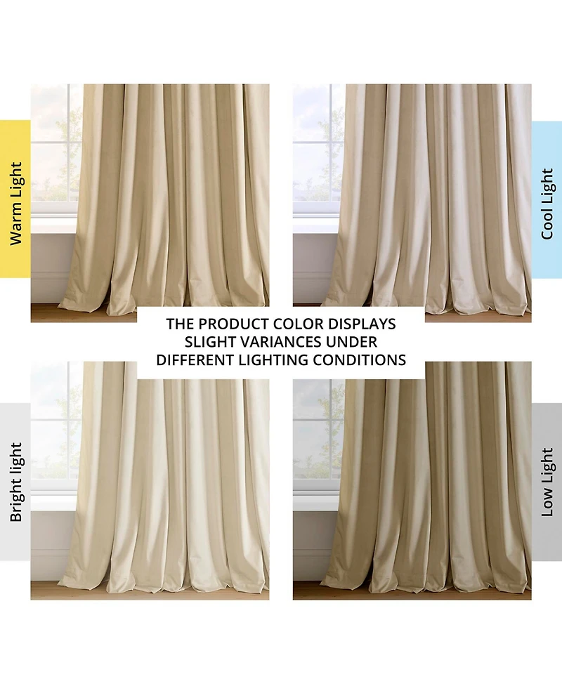 Half Price Drapes Neutral Ground Signature Velvet Blackout Curtain