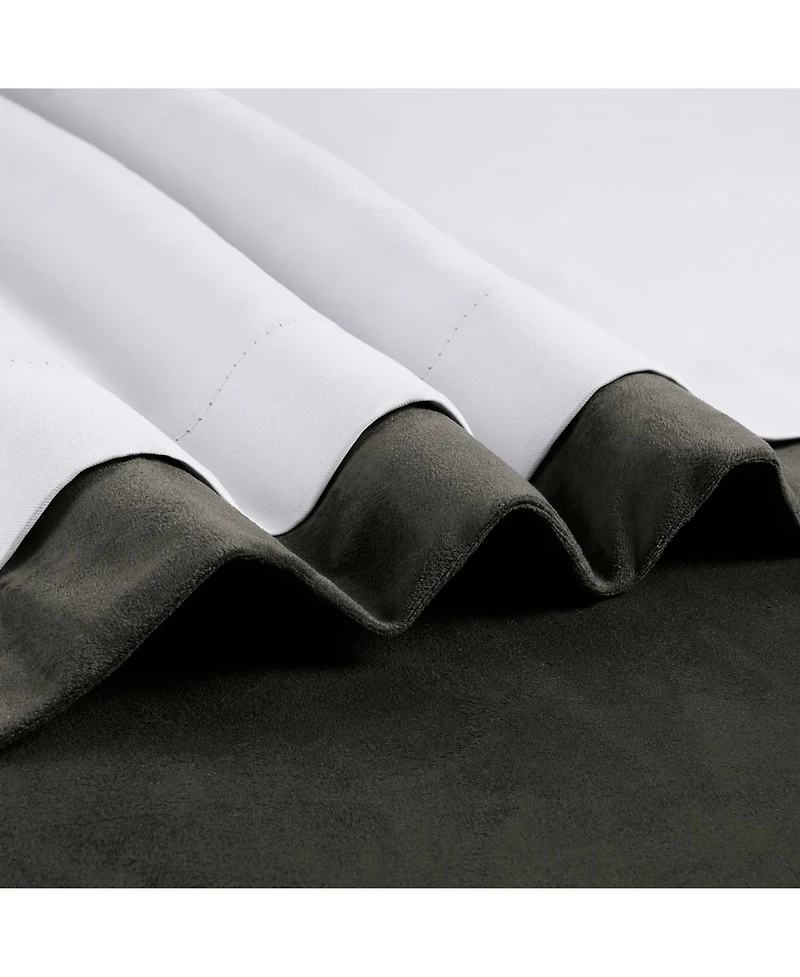 Half Price Drapes Gunmetal Grey Signature Extra Wide Velvet Blackout Curtain