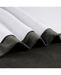 Half Price Drapes Gunmetal Grey Signature Extra Wide Velvet Blackout Curtain