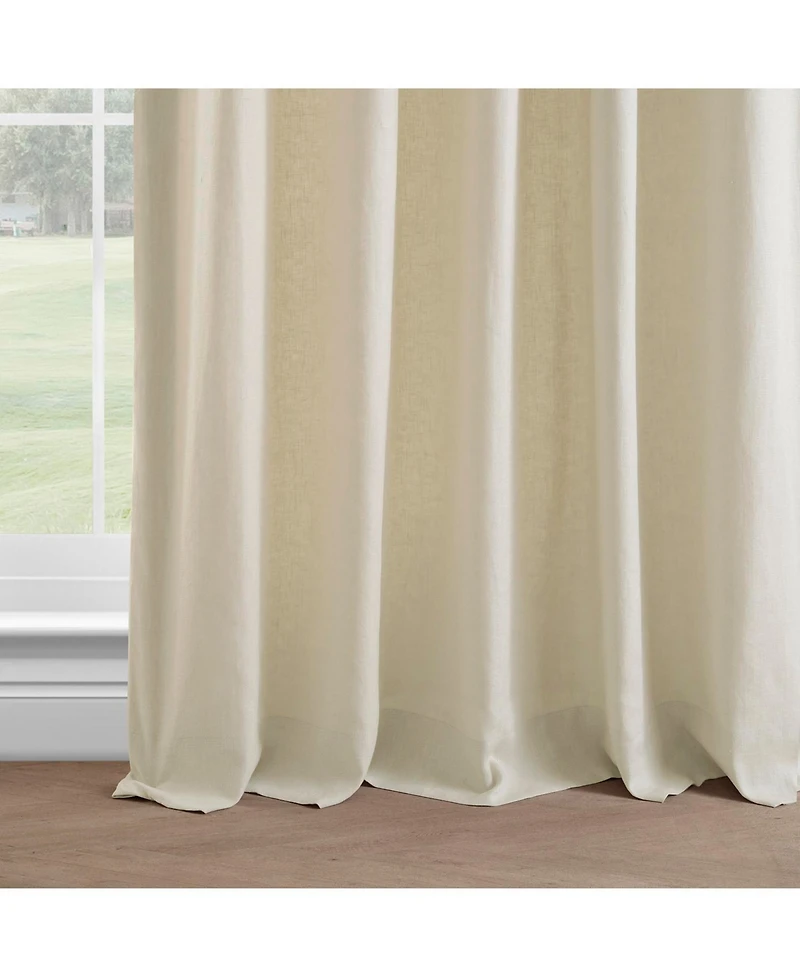 Half Price Drapes Ancient Ivory French Linen Room Darkening Curtain