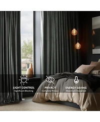 Half Price Drapes Natural Grey Signature Velvet Blackout Curtain