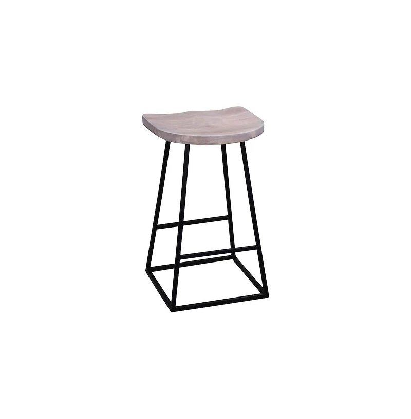 Porter Designs Clement Solid Wood 24" Bar Stool, White
