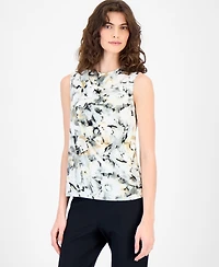 Anne Klein Women's Sleeveless Asymmetric Pleated Top