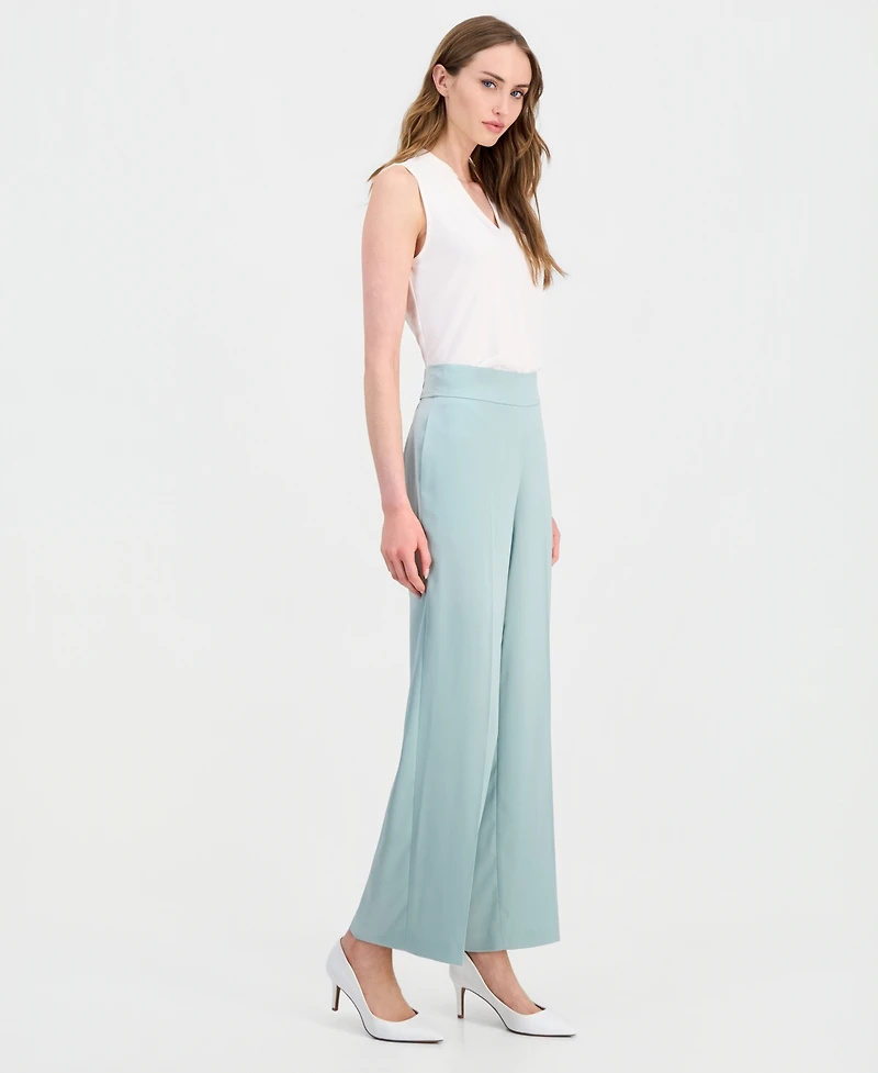 Anne Klein Women's Pull-On High-Rise Wide-Leg Pants