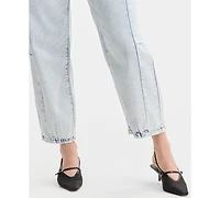 Bar Iii Women's Acid-Wash Barrel Jeans, Macy's Exclusive