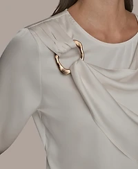 Donna Karan New York Women's Scoop Neck Long-Sleeve Top