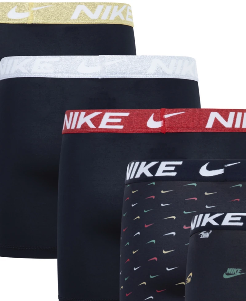 Nike Big Boys Dri-fit Polyester Color Holiday Briefs Underwear, 5-Pack