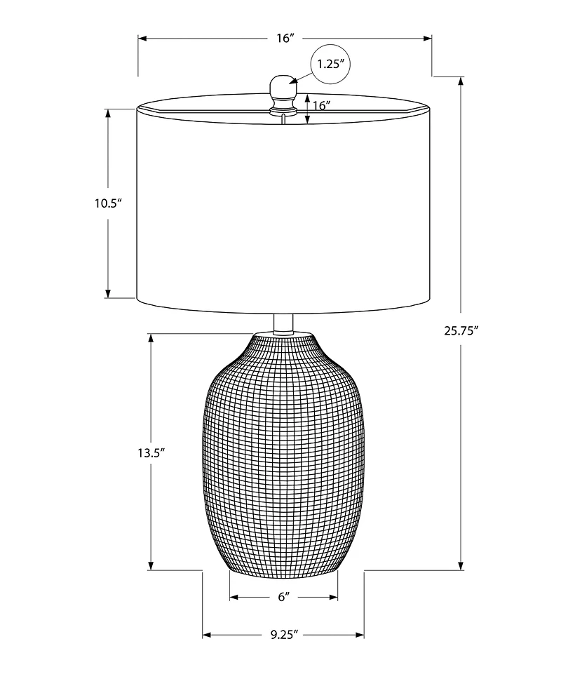 Monarch Specialties Lighting 26" Ceramic Table Lamp