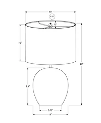 Monarch Specialties Lighting 20" Metal Table Lamp
