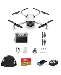 Dji Mini 3 Drone with Rc Remote Controller Bundle with 128GB microSD Card, Shoulder Bag, Anti-Collision Light, Landing Pad