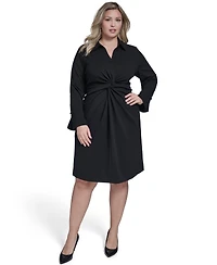 Calvin Klein Plus Twist Design Shirt Dress