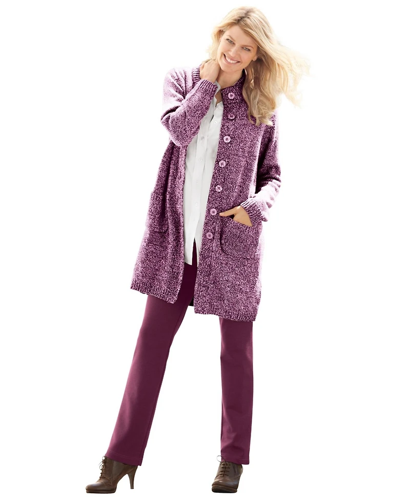 Woman Within Plus Marled Sweater Jacket