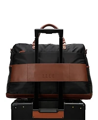 Elle Luxe Journey 13" Twill and Faux Leather Weekender Duffel Bag