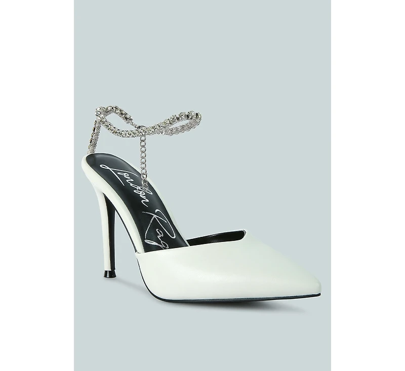 joyce diamante embellished stiletto mule sandals