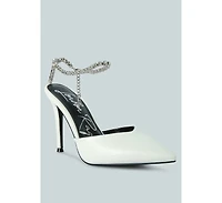 joyce diamante embellished stiletto mule sandals