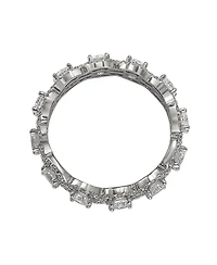 Suzy Levian Sterling Silver Round White Cubic Zirconia Eternity Band Ring