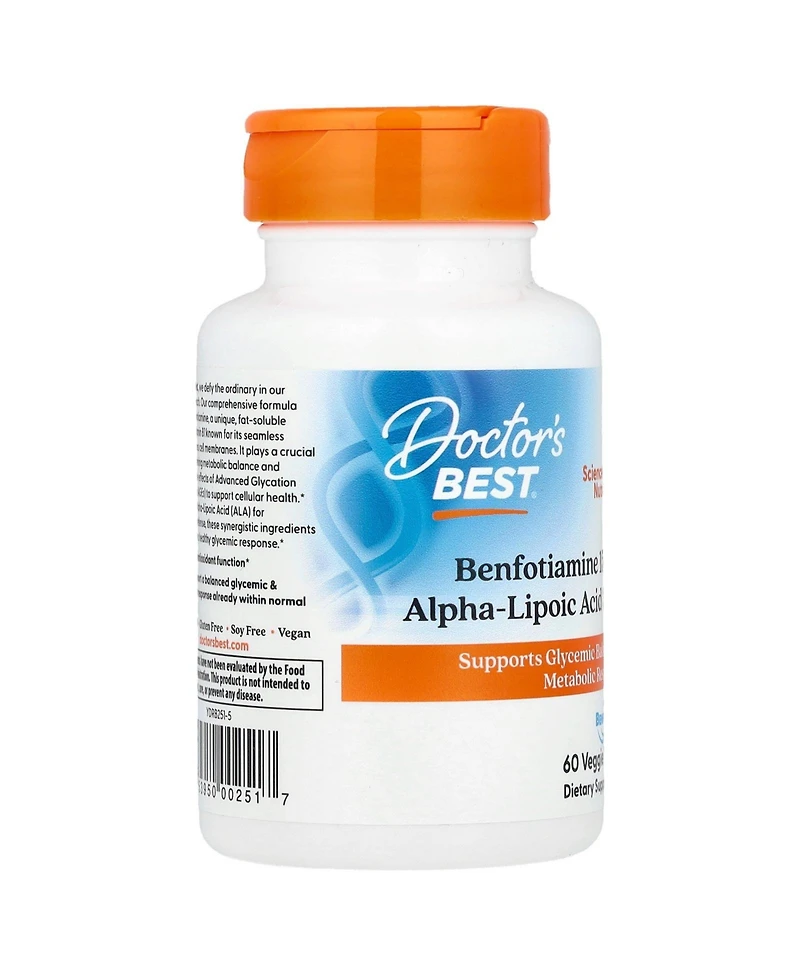 Doctor's Best Benfotiamine 150 + Alpha-Lipoic Acid 300 - 60 Veggie Caps