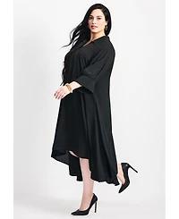 Avenue Women's Plus Parker Hanky Hem Collared Dress