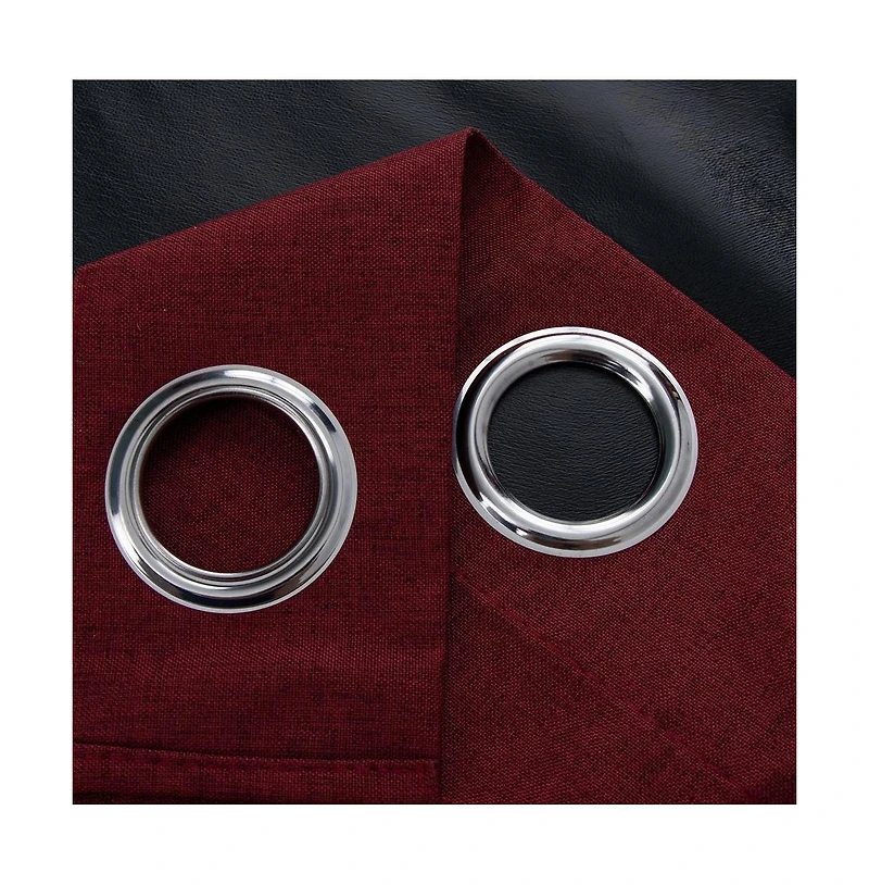 Rt Designers Collection Cabana Two Pack Premium Grommet Curtain Panel 54" x 84" Burgundy