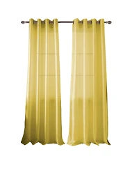 Rt Designer Collection Nancy Grommet Luxurious Modern Design Curtain Panel 54" x 95" Neon Yellow