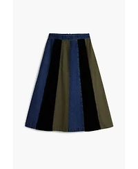 Desigual Women's A-line patchwork midi skirt