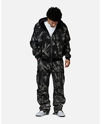 mnml Men's Double Denim Hood Bomb Jacket