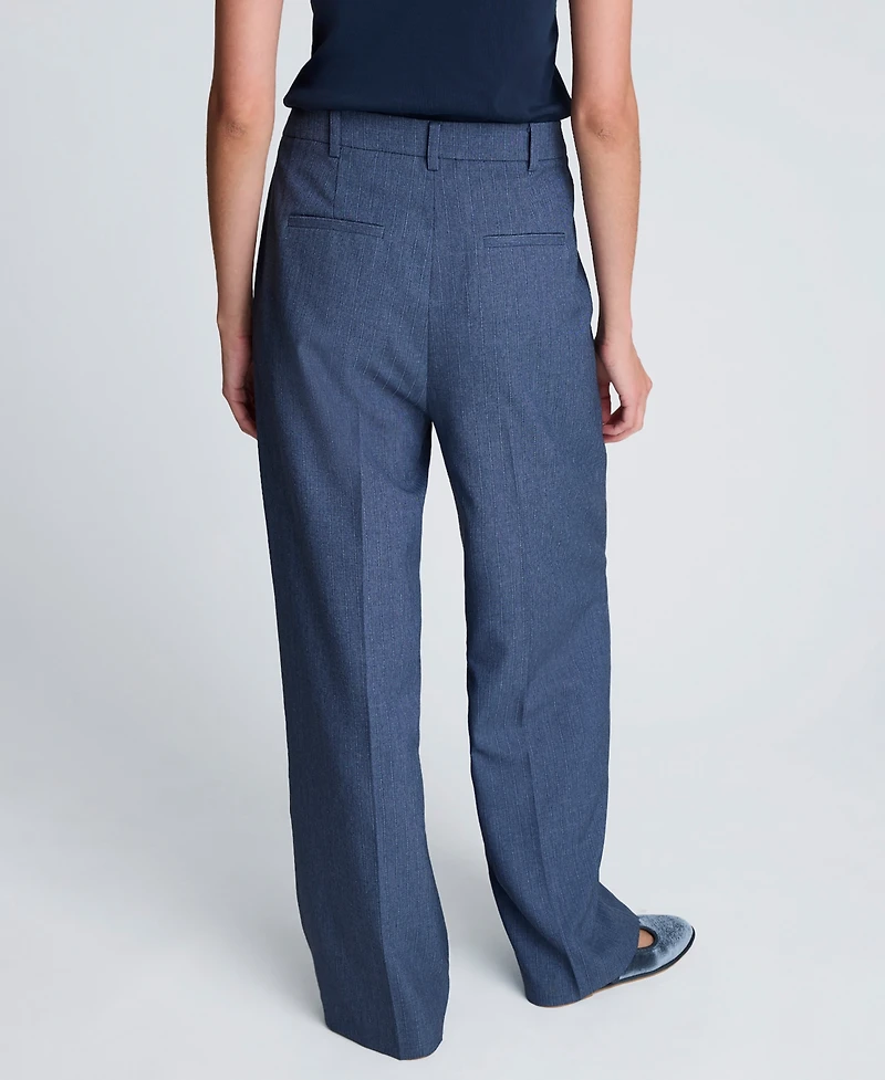 Kenneth Cole Women's Textured Pinstripe Flare Pants