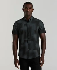 Perry Ellis Men's Slim-Fit Linear Geo Print Stretch Shirt