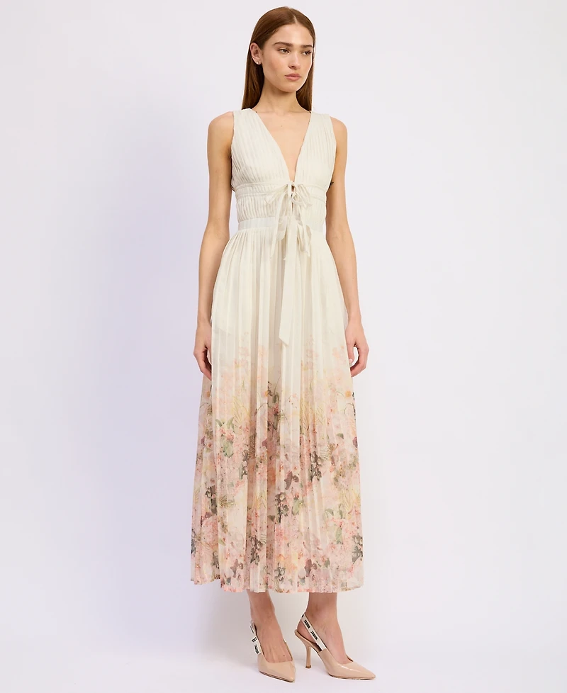 En Saison Women's Charlotte V-Neck Sleeveless A-Line Maxi Dress