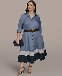 Donna Karan New York Plus Belted Shirtdress
