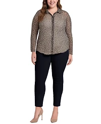 Coin 1804 Plus Jaguar Mesh Button front closure Shirt