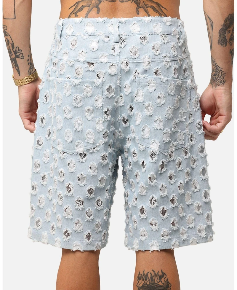 Xxiii Men's Lace Textured Denim Jorts