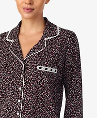 Aria Sleepwear Burshed Cotton Notch Collar Pant Pj set