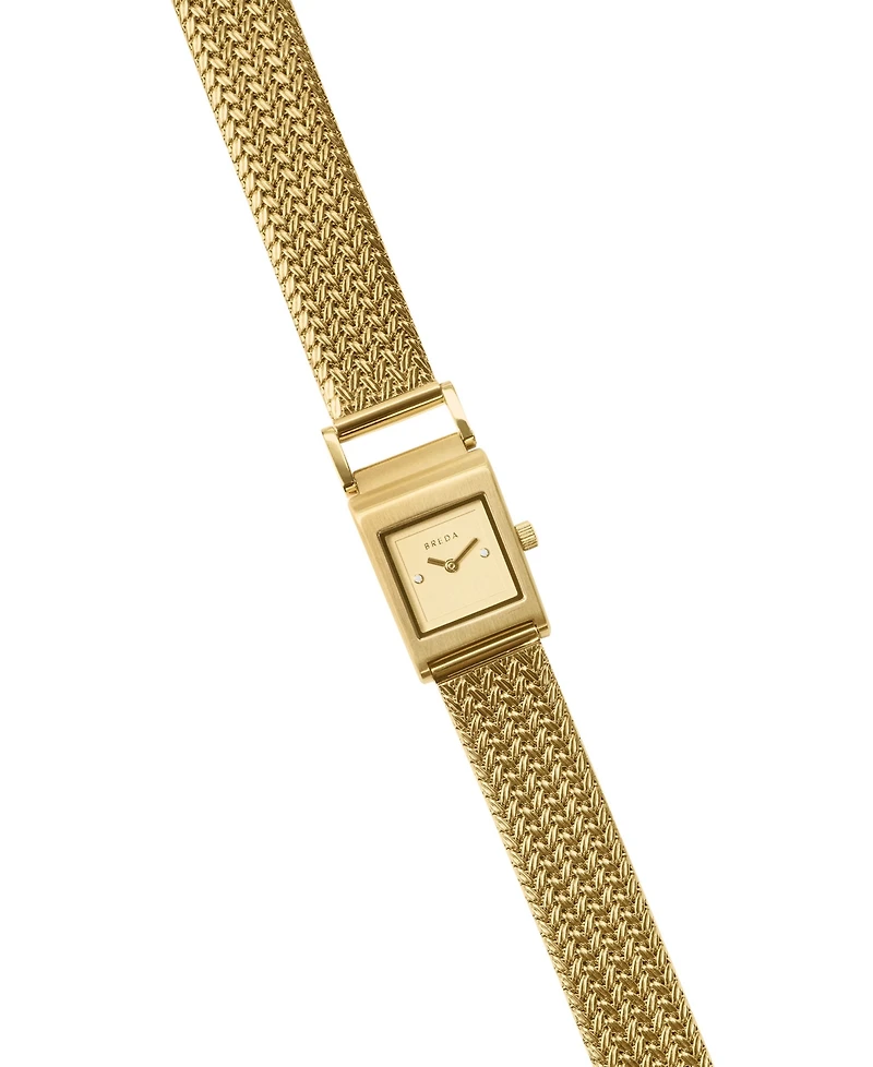 Breda Women's 'Revel Tethered' Gold Mesh Bracelet Watch, 18mm