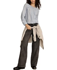 Lucky Brand Women's Long-Sleeve Novelty Femme Top