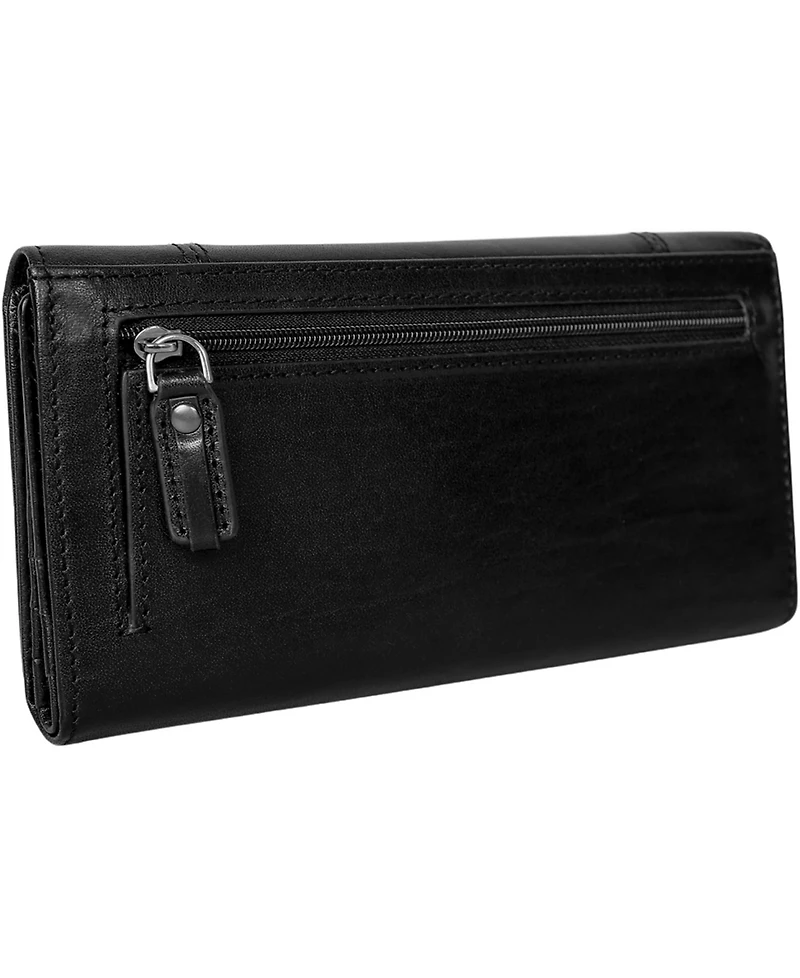 Mancini Pelle D'oro Rfid Secure Quad Fold Wallet