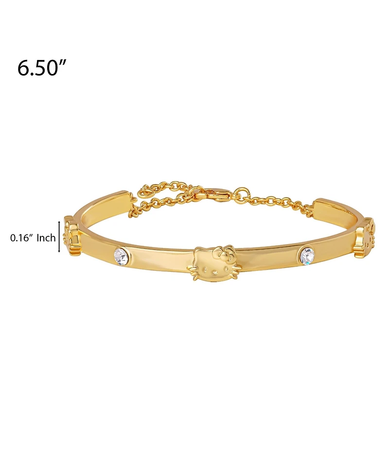 Hello Kitty Station Bracelet, Gold-Tone, Crystal Accents